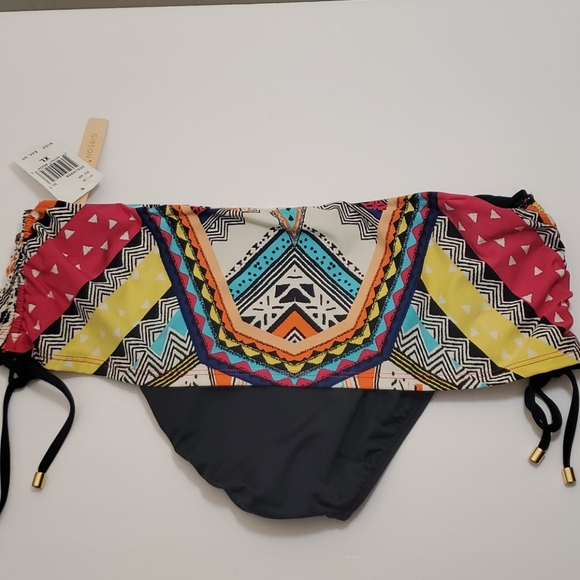 Gibson Latimer Tribal-Print Ruched Banded Bottoms - Picture 2 of 6